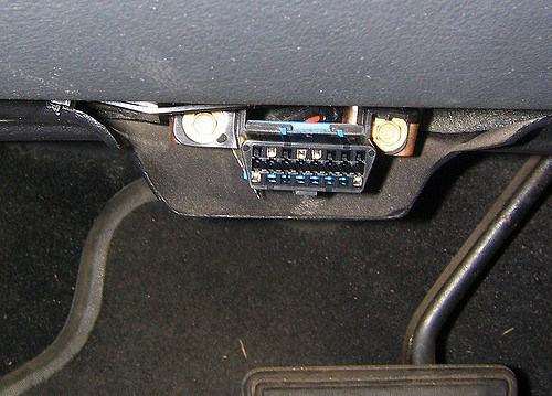 obdii connector under car
