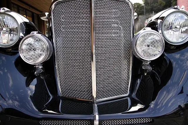 old black vintage car headlights