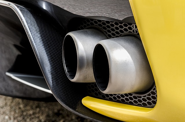 yellow car exhaust tip