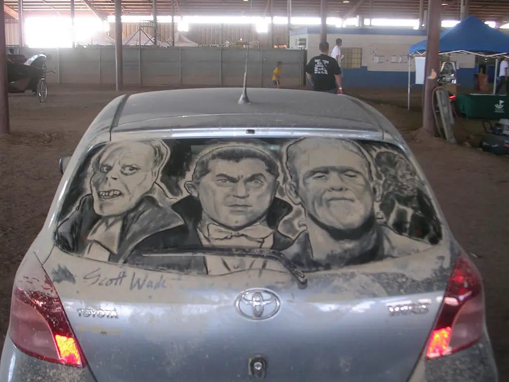 dirty car window art