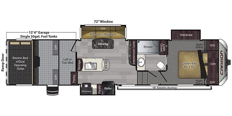 Carbon Toy Hauler 347 Floorplan