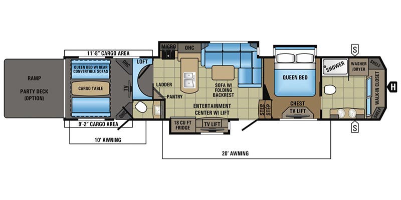 Plan podłogi Jayco Seismic 4250