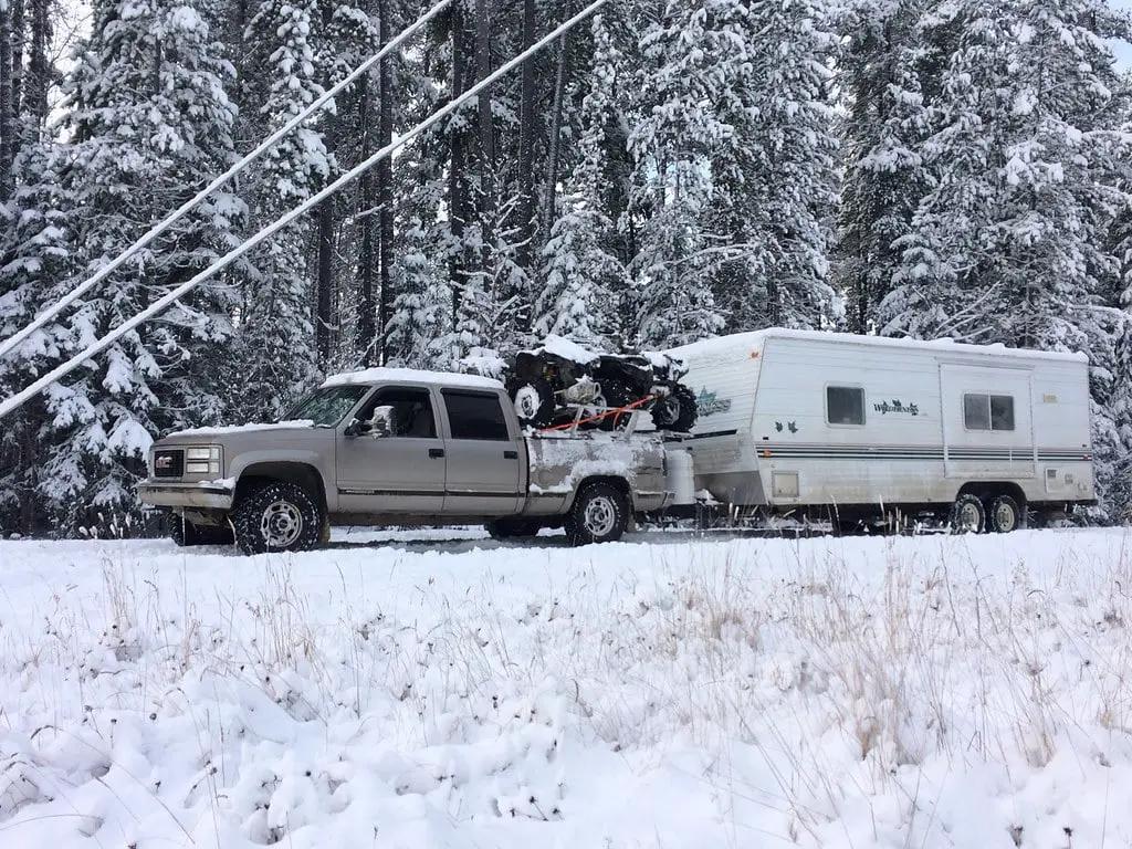 Travel Trailer in Snow