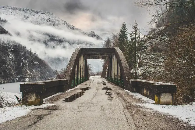 bridge in snow