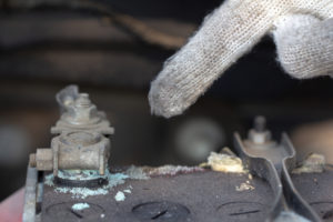 Leaking car battery terminals